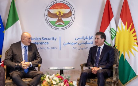 President Nechirvan Barzani meets with the Italian Defense Minister