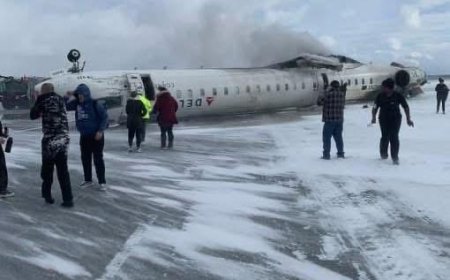 Dramatic passenger video shows aftermath of Delta plane crash