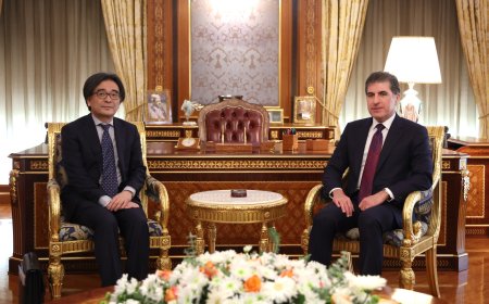 President Nechirvan Barzani meets with the new Ambassador of Japan