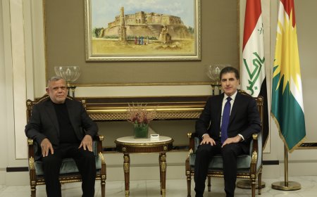 President Nechirvan Barzani meets with Hadi Amiri, the Secretary General of the Badr Organization