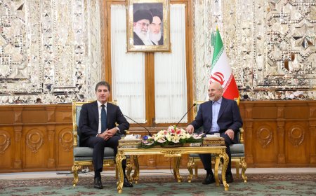 President Nechirvan Barzani meets with the Speaker of the Islamic Consultative Assembly of Iran