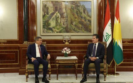 President Nechirvan Barzani meets with Ahmet Davutoğlu