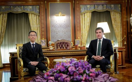 President Nechirvan Barzani meets with new Head of the Consular Office of Japan