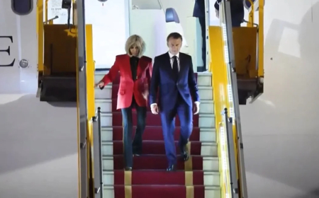 Macron’s office dismisses viral video showing apparent shove from wife Brigitte