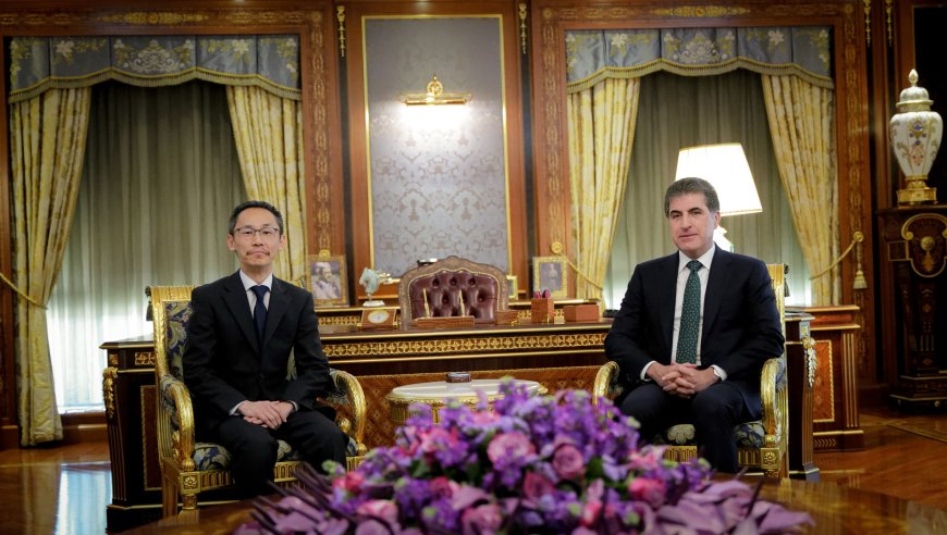 President Nechirvan Barzani meets with new Head of the Consular Office of Japan