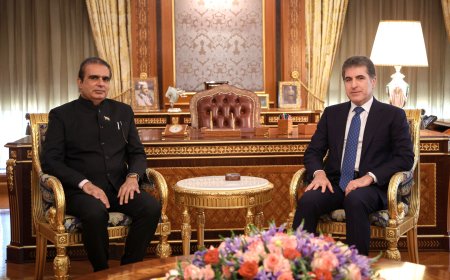 President Nechirvan Barzani receives the new Consul General of India