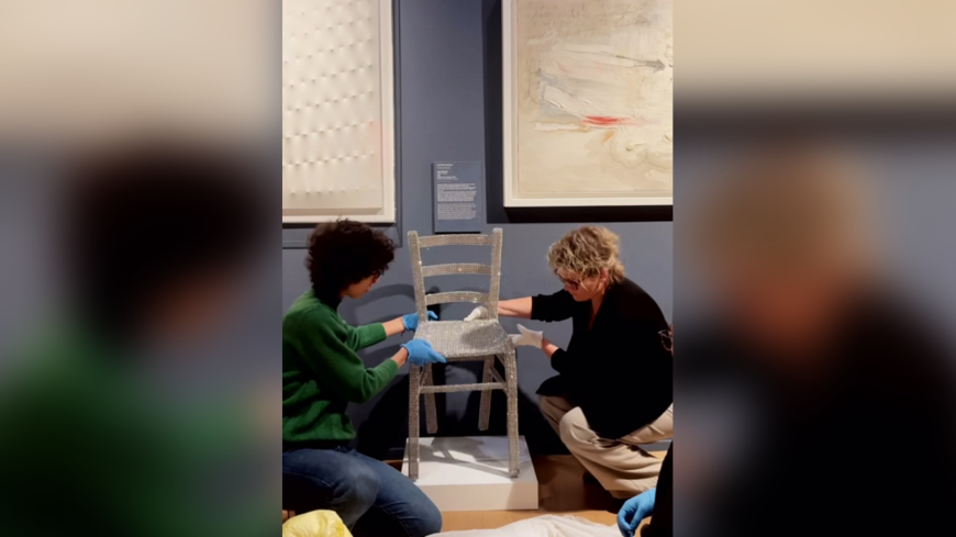 Tourist caught-on-camera smashing crystal-studded ‘Van Gogh’ chair at art museum