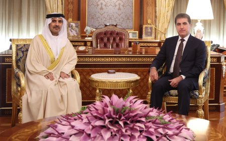 President Nechirvan Barzani meets with the Ambassador of Bahrain
