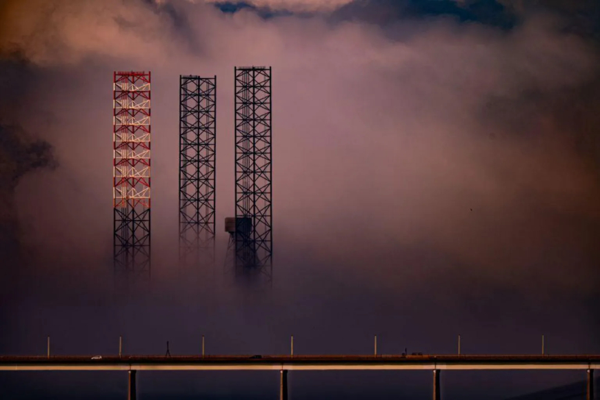 "This is my submission named 'rig through the haar', says Jon Simmonds. "It depicts the Tay Bridge with the drilling rig behind it appearing through the mist."