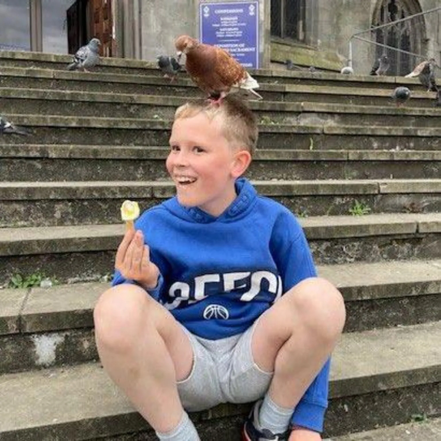 Fringe benefits: "First day of the Fringe and this gallus pigeon decided to sit on my wee boy's head and was eyeing up his ice cream," says Rebecca Huntley, at the steps of St Mary's Cathedral. "Lewis thought it was so funny, we chuckled all the way home."