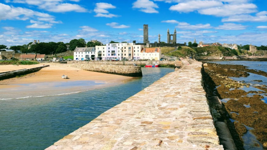 "This is from the edge of the harbour wall in St Andrews, looking back towards the town," says Tony Haverstock.