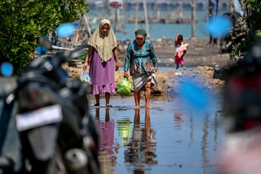 Indonesia’s ambitious seawall plan faces delays as Java villages vanish to rising seas