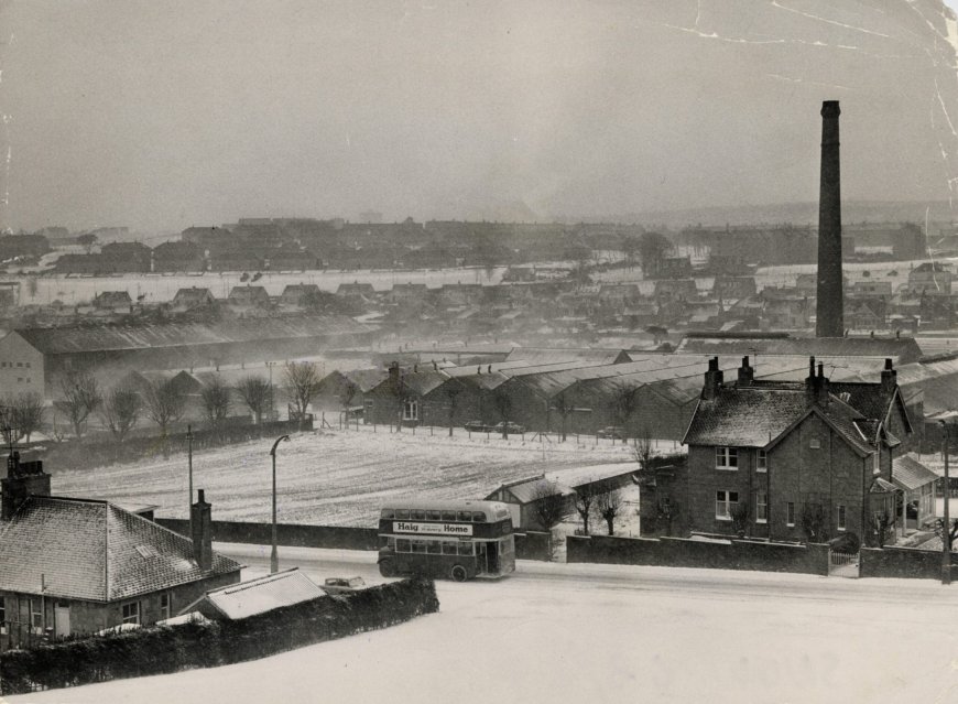 1969: A bleak, wintry view looking over Garthdee Road and Richards Ltd, towards Kincorth in Aberdeen. Image: DC Thomson