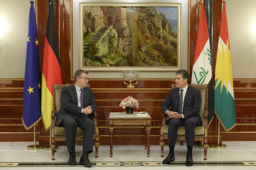 Le président Nechirvan Barzani rencontre le secrétaire d'État du ministère fédéral allemand des Affaires étrangères