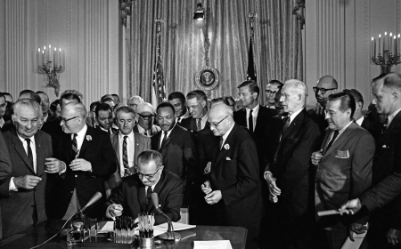 The signing of the Civil Rights Act