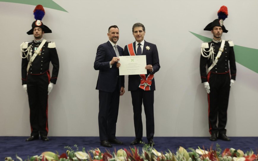 President Nechirvan Barzani awarded Italy's highest Order of the Star of Italy